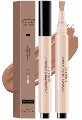 Concealer Stift, Revolutionärer Concealer mit Pinsel, Hochpigmentiert & Wasserfest, Deckt Augenringe, Pickel und Tränenrinnen ab, Highlighten, Konturieren, Korrigieren (#3, 3.5g)