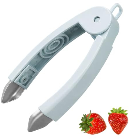 Strawberry Huller Stem Remover, Stainless Steel Pineapple Corer and Slicer, Potato Tomato Eye Peeler, Portable Fruit Cutter Kitchen Gadget
