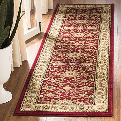 SAFAVIEH Lyndhurst Collection Runner Rug - 2'3 x 8', Red & Ivory, Traditional Oriental Design, Non-Shedding & Easy Care, Ideal for High Traffic Areas in Living Room, Bedroom (LNH212F)