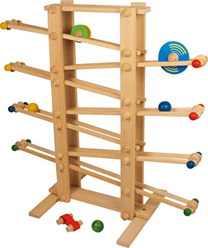 small foot Kugelbahn Gigant aus Holz, mit 6 verschiedenen Rollelementen, schult die Motorik, ab 3 Jahren, 2484 Toys