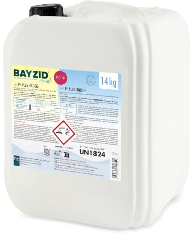 Höfer Chemie 14 kg pH Heber flüssig BAYZID - pH Plus für einen optimalen pH Wert und einwandfreie Wasserqualität im Pool | Geeignet für alle Behandlungen – reine und stabile Qualität – erhöht den pH-Wert sanft – schnell löslich