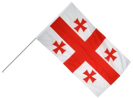 Flaggenfritze® Große Stockflagge Schwenkflagge Georgien 60 x 90 cm