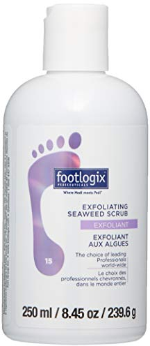 Footlogix - Peeling aus Seetang; sanftes Peeling ohne Irritation; mit organischen Mikroalgen, ätherischen Ölen und poliertem Bimsstein; glättet Füße, Beine und Körper – für Pediküre, Massage – 240 ml