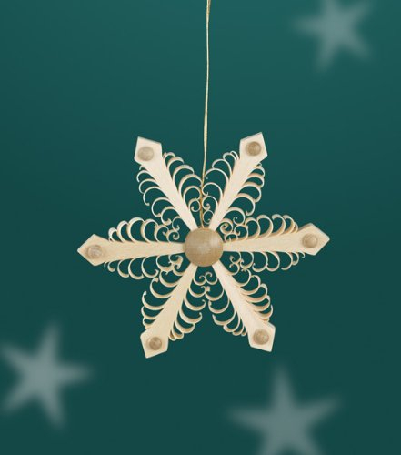 Rudolphs Schatzkiste Baumbehang Spanstern BxHxT=9x9x1cm NEU Weihnachten Baumschmuck Holzschmuck Holz Seiffen Erzgebirge Strauchbehang Dekoration