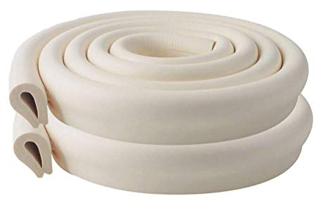 Vicloon Kantenschutz - 2 x 2M U-Förmige Baby Schaumstoff Selbstklebend, Tischkantenschutz Kinderschutz Stoßschutz für Tisch und Möbel Kanten - Beige