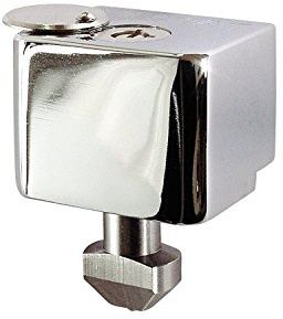 KEYMAT Cerradura K-10 (NO incluye pieza suelo) para Persiana Metálica Enrollable con Llave Tubular, Cuerpo de Latón Cromado.