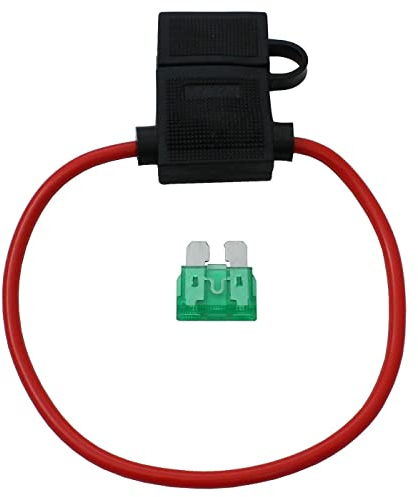 Lumonic Portafusibili per auto con cavo da 25 cm, impermeabile, con cappuccio, 30 A, per auto