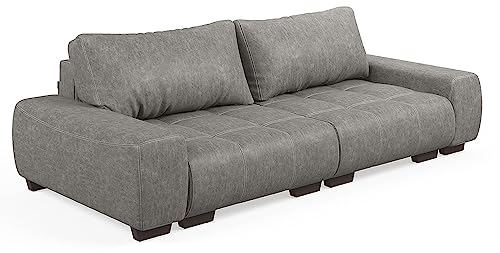 VitaliSpa Sofa L Form Perry, Schlafsofa mit Bettkasten, Grau, 260 x 160 cm