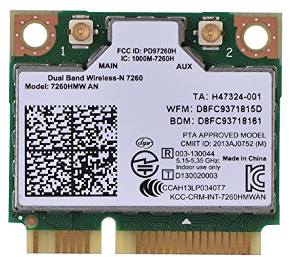 Wi-FI 7260HMW Carte réseau, Carte réseau sans Fil 2.4G/5G Mini-PCI-E 300M à Double Bande 7260HMW pour Intel 7260AN, Prise en Charge de Bluetooth 4.0 pour périphérique Mini-PCI-e