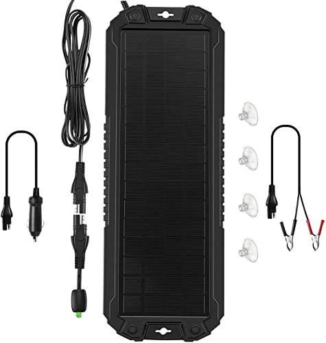 Sunway Solar Panel Car Battery Trickle Charger & Maintainer 5W 12V Solar Power Charger kit Portable Waterproof For Automotive RV Marine Boat Truck Motorcycle Trailer Tractor Powersports Snowmobiles
