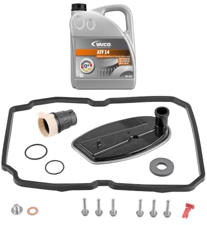 VAICO V30-2254-SP FILTERSATZ MIT 5 LITER MIT 5 LITER ÖLWECHSEL AUTOMATIKGETRIEBE 5-GANG 722.6 W5A PASSEND FÜR EXPERT KIT | Kompatibel mit: CHRYSLER 300C, 300C Touring, JEEP COMMANDER, GRAND CHEROKEE III, MERCEDES-BENZ 123 Stufenheck, 123 T-Model
