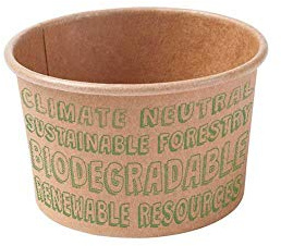 BIOZOYG Bio Eisbecher aus Pappe 1000 Stück I Kraft-Karton Becher braun I Kompostierbare Becher ungebleicht I Speisebecher to Go I Pappbecher biologisch abbaubar 75 ml