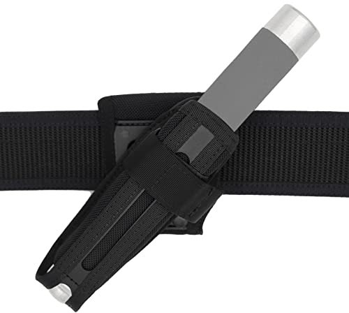 Dotacty Taktstock-Halter, 53,3 cm bis 66 cm, Teleskop-/erweiterbar, 360° drehbar, Gürtelclip, Universal-Taschenlampen-Tasche, Tragetasche, Hülle für Polizei, LE-Sicherheitsbeamte