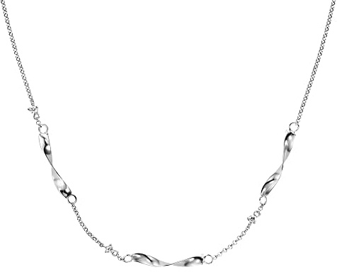 Engelsrufer Damen Halskette Twist aus Sterling Silber - besetzt mit drei Zirkonia Steinen - Karabinerverschluss - in zwei Längen verstellbar - nickelfrei