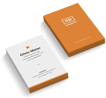 100 Visitenkarten drucken | Manager | 2-seitig | Hochformat | personalisieren | Farbe + Papier zur Auswahl | Steuerberater | Verwalter | Immobilien | Arzt | Praxis | Sachbearbeiter (Orange)