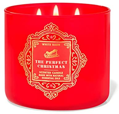 Bath & Body Works, White Barn The Perfect Christmas 3-Wick Candle w/Essential Oils - 14.5 oz -(The Perfect Christmas) Label Artwork Varies