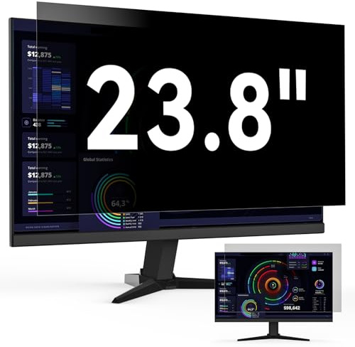 23.8 Zoll Computer Monitor Blickschutzfilter Seitenverhältnis 16:9 | Anti Blaulicht Blendschutz Privacy Screen, Abnehmbarer Blickschutzfolie Sichtschutz für Lenovo/HP/Dell/Acer/Samsung/Asus