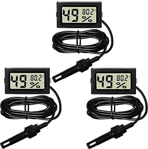 Termometro Digitale Igrometro con Sonda Temperatura Interna Igrometro Misuratore Igrometro per Incubatore Rettile Pianta