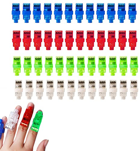 Cerioll Bagues Lumineuses, Noël Lumières de Doigt, 48 Pièces LED Finger Lights, Lampe de Poche Jouet pour Enfants