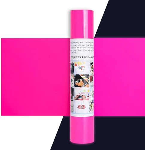 IModeur PU Plotterfolie Textil Rosa Neon - 30,5 x 275 cm Flexfolie Plotter Textil Rosa Fluoreszierend für Silhouette, Kleidung, Mützen, Hosen, andere Stoffe