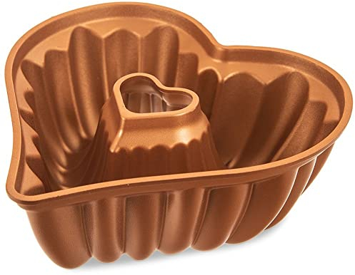 orion group Kuchenform Backform Tortenform mit Schornstein Kamin zum Backen von Kuchen Herz MARISSA 28,5 cm