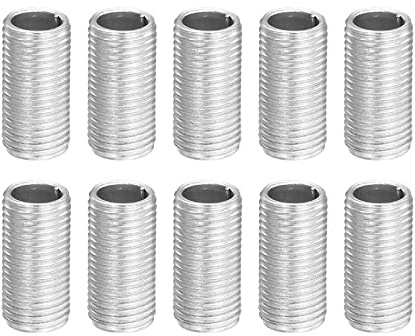 YOKIVE 10-pack lampa rörnippel, 2 cm längd M10 helt gängad 1 mm grad zinklegering rörlampa reparationsdelar, bra för ljusbeslag