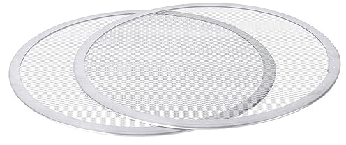 Argon Tableware 12 Inch Mesh Pizza Screens - 2 Pack - Non-Stick Metal Aluminium Pizza Trays Round Oven Cooking Baking Pan for Oven, Home, Restaurant