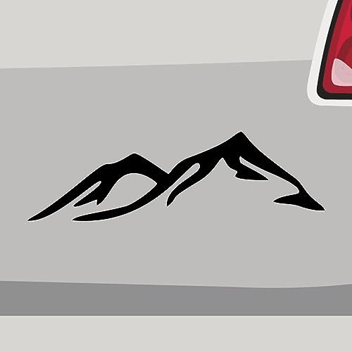 Stickerfreaks Berge Silhouette Aufkleber Freizeit Sticker Aplen Wandern Auto Bike Decal Vinyl Aufkleber Größe: 10x3cm (S) | Farbe: 34-orange | Freizeit Sticker Kleber Deko Tuning JDM