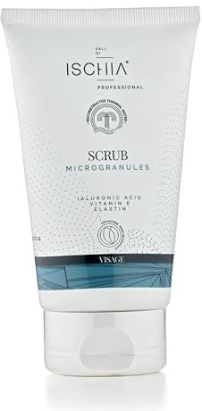 Sali di Ischia Pro [150ml ] - Scrub ai microgranuli - Microsfere di Mandorle e Nocciole, Acido Ialuronico, Elastina Idrolizzata, Vitamina E, Esfoliazione e Purificazione pelle del viso.