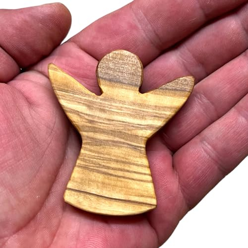 Engel personalisierbar Handschmeichler aus Olivenholz Schutzengel (ohne Gravur)