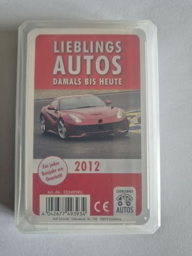 Lieblings Autos Auto Quartett 2012 Baujahr Geburtsjahr 14. Geburtstag Geschenk Spielkarten Neu