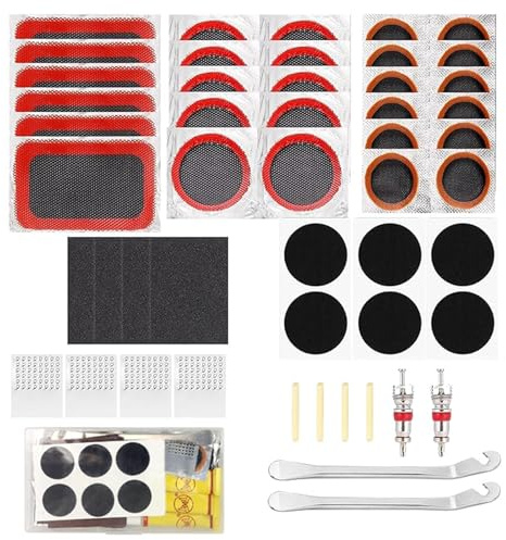 YITULOU Bike Puncture Repair Kit, 50 Pcs Bike Tyre Repair Kit with Crowbar, Puncture Repair Patches for Mountain/Road Bike or Commuter Bikes