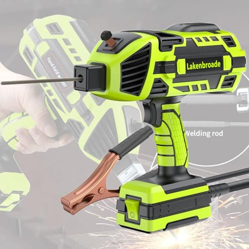 Lakenbroade Upgraded Welding Machine, Handheld Welder with IGBT Inverter 6 Variable Current Adjustment, Portable ARC Welder Gun Fits for 3/32-1/8 Wire rods Electric Welder Machine Kit