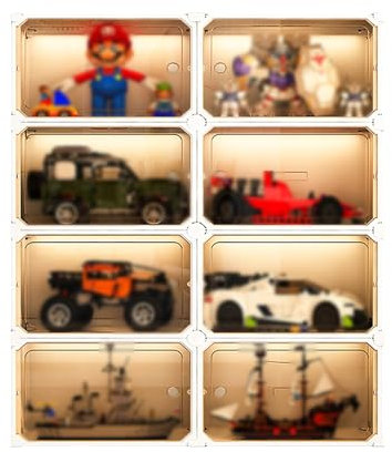 CAUSSO Sammlervitrine, Vitrine für Actionfiguren, Staubdichter Vitrine für Spielzeug, Wohnzimmer Vitrine, Acryl Display, Geeignet für Esszimmer, Wohnzimmer, Büro(92 * 32 * 122cm/18.5 * 12.6 * 48.0in)