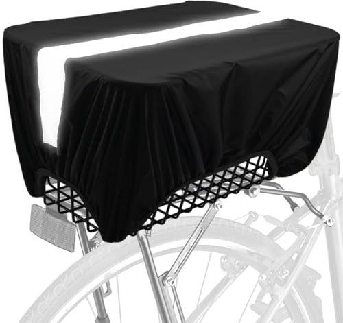 VAOLOAV Copertura Impermeabile per Portapacchi Posteriore Bici con Banda Rifrangente e Bauletto