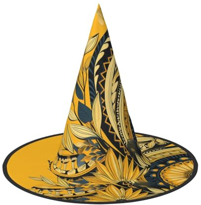 GlbnSHeric Witch Hats Halloween Cone Wizard Hat Traditional Pattern Witch Hats Halloween Hat Costume Cosplay