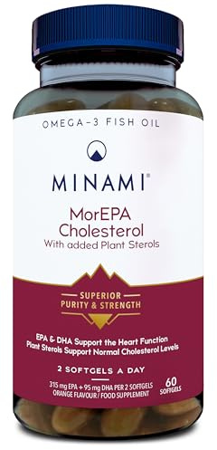 MINAMI Omega-3 Fish Oil, 60 Softgels | MorEPA Cholesterol with added Plant Sterols