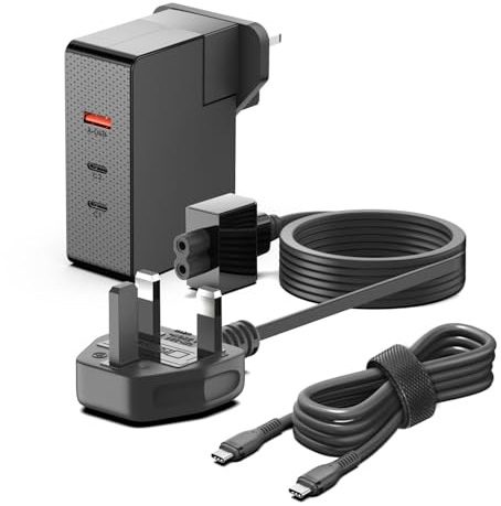 GaN PD140W USB C Charger for MacBook Pro 16 15 Pluggable USB-C Fast Charging Cable for Portable Power Station Jackery Explorer 240 V2 240D 300D Anker SOLIX C200 C300 6FT Type C Power Adapter