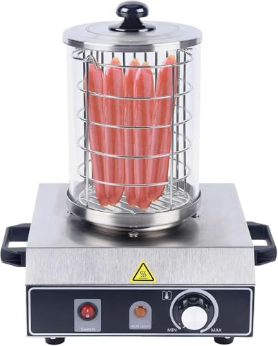 Scaldabagno in acciaio inox per hot dog, scalda salsicce e salsicce, regolatore di temperatura 30-85 °C professionale