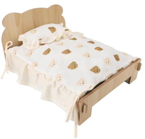 Masyrt Letto universale per animali domestici in legno con materasso – Posto letto efficiente per gatti, cani, conigli e piccoli animali
