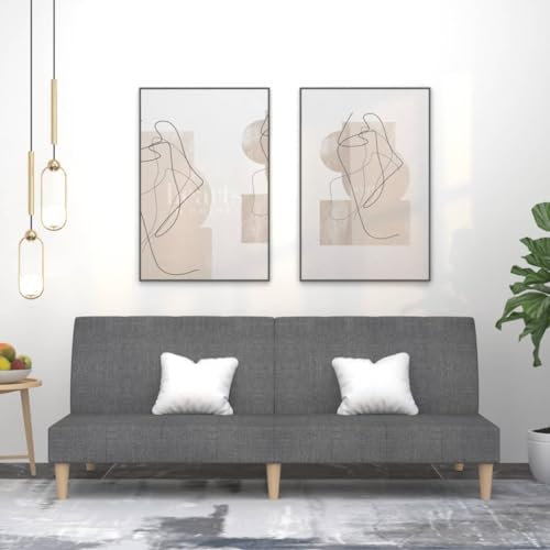 Xichuzi Schlafsofa 2-Sitzer Hellgrau Stoff, Loungesofa, Sofas & Couches, Relaxsofa, Couch für Wohnzimmer - 375865