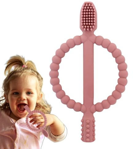 Brosse À Dents Pour Bébé, Brosse À Dents Pour, Infantile De Poignée À 360 Degrés En Silicone Douce | Brosse Du Nourrisson Pour Le Nourrisson Pour Les De Dentition Oraux Pour Bébés 6 À