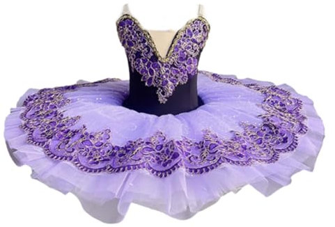 Ballett-Tutu für Mädchen, Pfannkuchen-Prinzessin, Schwanensee, Ballerina, Ballett-Tutu, Partykleid, Ballett-Tanzkostüm (160)