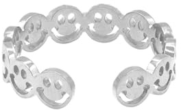 Heideman Ring Damen – verspieltes Design mit Smiley-Motiven | offenes, größenverstellbares Modell | trendiger Eyecatcher für junge Styles