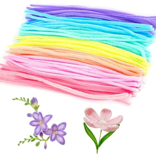 BRDXOOL 300-teiliges Chenille-Pfeifenreiniger-Bastelset – Mehrfarbige, kreative Dekorations-Bastelmaterialien, biegbar, kreative Bastelmaterialien für Kinder, DIY-Dekorationszubehör