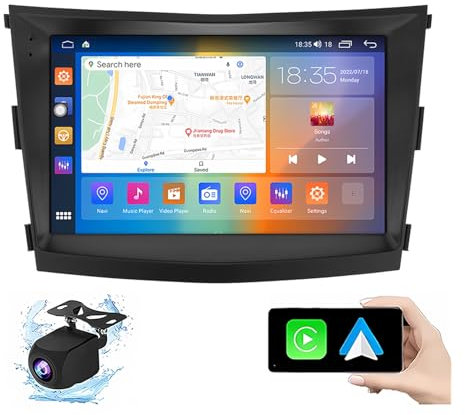 Autoradio Stereo Android 13 Double DIN con Touchscreen da 10 per Ssang-YONG Tivoli 2015-2019 con Carplay, navigatore GPS per Auto, Telecamera di Backup AHD, comandi al Volante, Radio FM/Bluetooth