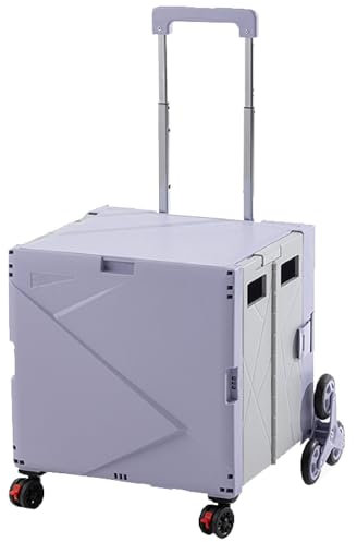 Carrello pieghevole con ruote per salire le scale, carrello portatile per viaggi, shopping e ufficio, manico telescopico per un facile trasporto