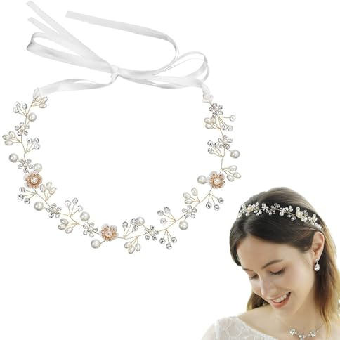 FAINCA Haarschmuck Kommunion Mädchen Blumenkranz Haare Haarband Hochzeit | Haare Kinder Blumen Erstkommunion Haarschmuck Mädchen Bride Haarreif für Feste Kommunionen Reisen Partys Hochzeiten