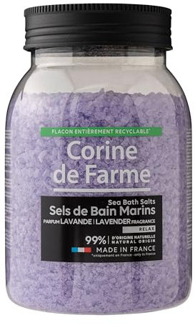Corine de Farme Sels de Bain Relax Lavande - Détente et Bien-être Naturel - Formule Apaisante aux Huiles Essentielles - Bain Aromatique pour Relaxation et Sérénité