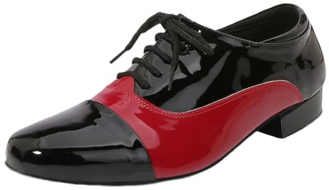 Leichtrit Scarpe da Ballo Uomo Standard,Scarpe da Ballo da Uomo,Standard Tacco Pelle Tango Scarpe da Ballo,Scarpe da Ballo Uomo Salsa E Bachata,Stringate,Tacco Basso,Comfort,per Salsa